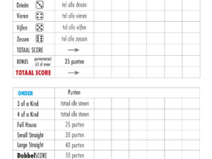 Yahtzee/Dobbelscore