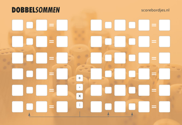 Dobbelsommen Herbruikbaar Scorebordje - Afbeelding 3