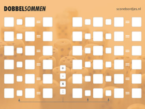 3x Dobbelsommen Herbruikbare  Scorebordjes